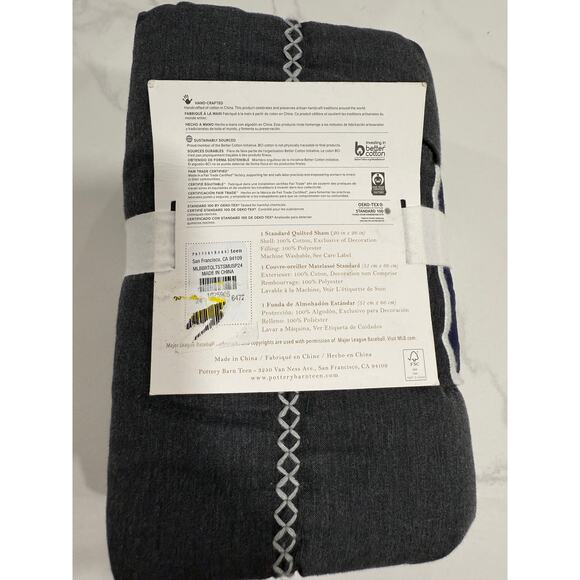 Pottery Barn Teen MLB Baseball Pillow Sham ⚾ Organic Cotton Sports Decor - Picture 6 of 11